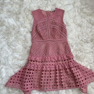Self-Portrait Pink Lace Dress - US8/UK12